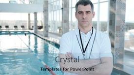  Presentation with coach - PPT layouts with portrait-of-serious-confident-mature background and a light blue colored foreground