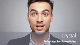  Presentation with smart light - Slides enhanced with portrait of shocked smart casual background and a gray colored foreground