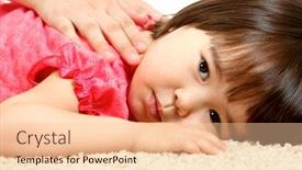  Presentation with serene - Theme enhanced with portrait of small girl relaxing background and a lemonade colored foreground