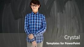  Presentation with smart - Theme enhanced with portrait-of-smart-looking-arab background and a dark gray colored foreground