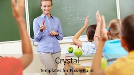  Presentation with smart cctv - Slide deck enhanced with portrait of smart teacher background and a coral colored foreground