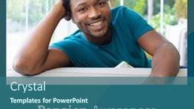  Presentation with retirement planning - Slides consisting of portrait-of-smiling-african-american background and a ocean colored foreground