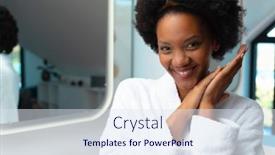  Presentation with home care - Presentation theme having portrait-of-smiling-african-american background and a sky blue colored foreground