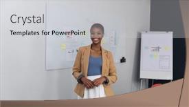  Presentation with african american business - Slides consisting of portrait-of-smiling-african-american background and a  colored foreground