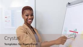 Presentation with african american business - Slides featuring portrait-of-smiling-african-american background and a coral colored foreground