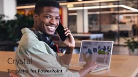 Presentation with african american business - Theme featuring portrait-of-smiling-african-american background and a violet colored foreground