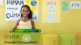 Presentation with environmental cleanup - Presentation theme enhanced with portrait-of-smiling-african-american background and a yellow colored foreground