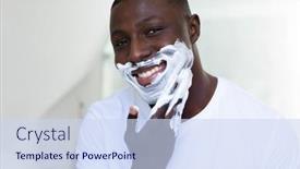  Presentation with home health care - Presentation with portrait-of-smiling-african-american background and a sky blue colored foreground