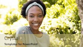  Presentation with weekend - Presentation design with portrait-of-smiling-african-american background and a yellow colored foreground