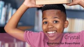 Presentation with elementary school - Slide set with portrait-of-smiling-african-american and a  colored foreground