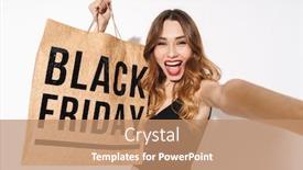  Presentation with black paper - Colorful presentation theme enhanced with portrait-of-smiling-blonde-woman backdrop and a coral colored foreground