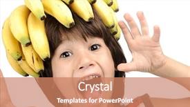  Presentation with banana - Slides with smiling boy holding banana background and a coral colored foreground