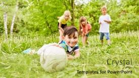  Presentation with soccer - PPT layouts featuring portrait-of-smiling-boy-touching background and a yellow colored foreground