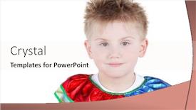  Presentation with baby animal carnival - Audience pleasing slide deck consisting of portrait of smiling boy in carnival suit backdrop and a sky blue colored foreground