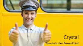  Presentation with nsw bus - Cool new theme with portrait of smiling bus driver backdrop and a gold colored foreground