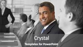  Presentation with conference - Beautiful PPT layouts featuring portrait-of-smiling-businessman backdrop and a gray colored foreground