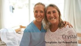  Presentation with caring - Presentation with portrait-of-smiling-caring-nurse background and a coral colored foreground