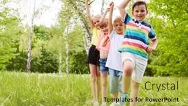  Presentation with children hands - Presentation consisting of portrait-of-smiling-children background and a yellow colored foreground