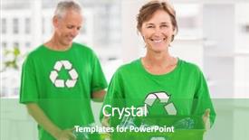  Presentation with eco - Cool new theme with portrait of smiling eco-minded backdrop and a shamrock green colored foreground