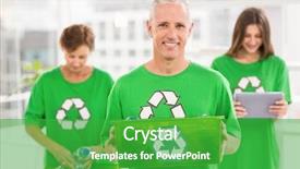  Presentation with mini project for eco friendly food packagin - Amazing theme having portrait of smiling eco-minded backdrop and a shamrock green colored foreground