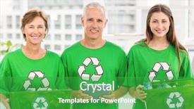  Presentation with mini project for eco friendly food packagin - Cool new theme with portrait of smiling eco-minded backdrop and a shamrock green colored foreground