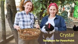  Presentation with black-female - PPT theme with portrait-of-smiling-female-farming background and a tawny brown colored foreground