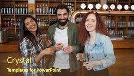  Presentation with tequila - Presentation theme enhanced with portrait-of-smiling-friends-having background and a tawny brown colored foreground