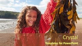  Presentation with seaweed - Slides featuring portrait-of-smiling-girl-holding background and a tawny brown colored foreground