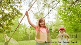  Presentation with summer holiday - Presentation featuring portrait-of-smiling-girl-holding background and a  colored foreground