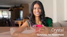  Presentation with indian traditional - Cool new presentation theme with portrait-of-smiling-indian-woman backdrop and a coral colored foreground