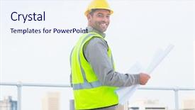  Presentation with protective parent - Amazing PPT layouts having portrait of smiling male architect backdrop and a sky blue colored foreground