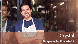  Presentation with plants - Amazing slide set having portrait-of-smiling-male-owner backdrop and a tawny brown colored foreground