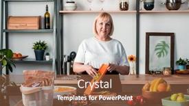  Presentation with blogger - Audience pleasing slide deck consisting of portrait-of-smiling-mature-food backdrop and a tawny brown colored foreground