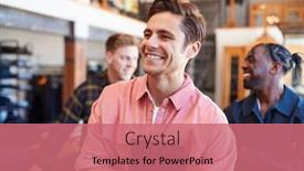  Presentation with multi cultural - Cool new presentation theme with portrait-of-smiling-multi-cultural backdrop and a coral colored foreground