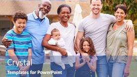  Presentation with home garden - Cool new presentation with portrait-of-smiling-multi-generation backdrop and a ocean colored foreground