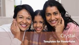  Presentation with generation - PPT layouts with portrait-of-smiling-multi-generation background and a red colored foreground