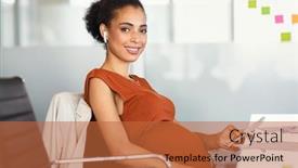  Presentation with pregnant mom - Slides having portrait-of-smiling-pregnant-business background and a red colored foreground