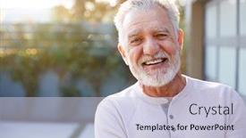  Presentation with home garden - Amazing presentation design having portrait-of-smiling-retired-senior backdrop and a lemonade colored foreground