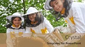  Presentation with portrait of excited overjoyed female - Presentation enhanced with portrait-of-smiling-senior-female background and a coral colored foreground