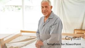  Presentation with retirement - Slides having portrait-of-smiling-senior-man background and a coral colored foreground