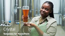  Presentation with brewery - Slide deck featuring portrait-of-smiling-small-brewery background and a gray colored foreground