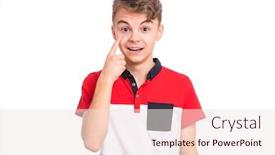  Presentation with child eye - Amazing presentation theme having teen boy showing his eye backdrop and a lemonade colored foreground