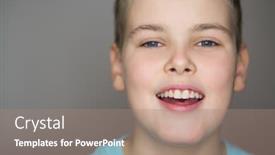  Presentation with teen - PPT theme having portrait-of-smiling-teen-boy background and a coral colored foreground
