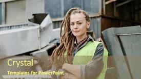  Presentation with recovery - Theme having portrait-of-smiling-volunteer background and a coral colored foreground