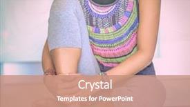  Presentation with yoga - Slide deck consisting of portrait of smiling yoga woman background and a coral colored foreground