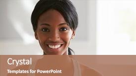  Presentation with portrait happy family smiling - Presentation theme having portrait of smiling young black background and a coral colored foreground