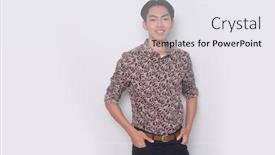  Presentation with black man fashion - Presentation theme having portrait-of-smiling-young-man background and a white colored foreground