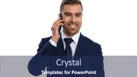  Presentation with navy blue - Amazing PPT layouts having portrait-of-smiling-young-man backdrop and a navy blue colored foreground