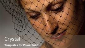  Presentation with black - Audience pleasing PPT layouts consisting of portrait-of-sorrowful-widow backdrop and a violet colored foreground