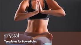  Presentation with exercise sport - Cool new PPT theme with portrait of sport girl doing yoga stretching exercise backdrop and a tawny brown colored foreground